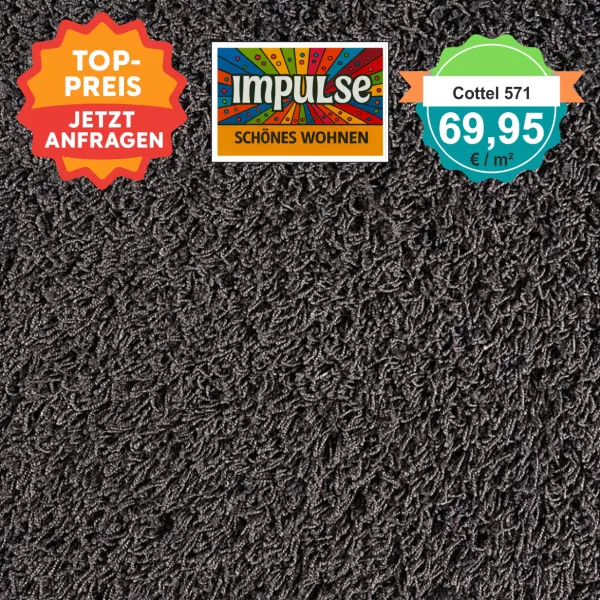 Draufsicht JAB Cottel 571 Dunkelgrau – Teppichboden, Farbe Dunkelgrau, Preis 69,95 €/m²